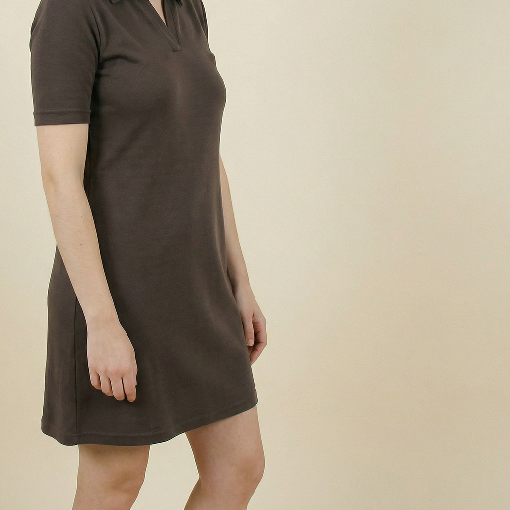 90s euro minimal polo mini dress