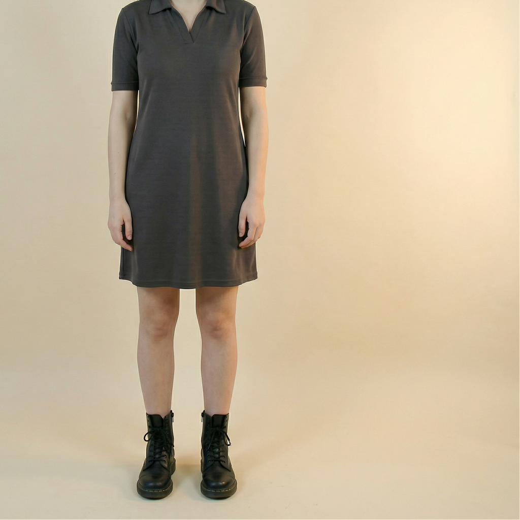 90s euro minimal polo mini dress