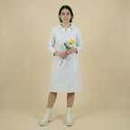 60s white clown collar mod dress