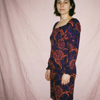 90s mod-revival gianna spocci velvet smocked mini - NOS