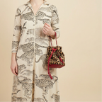 70s leopard muumuu dress -  david brown california