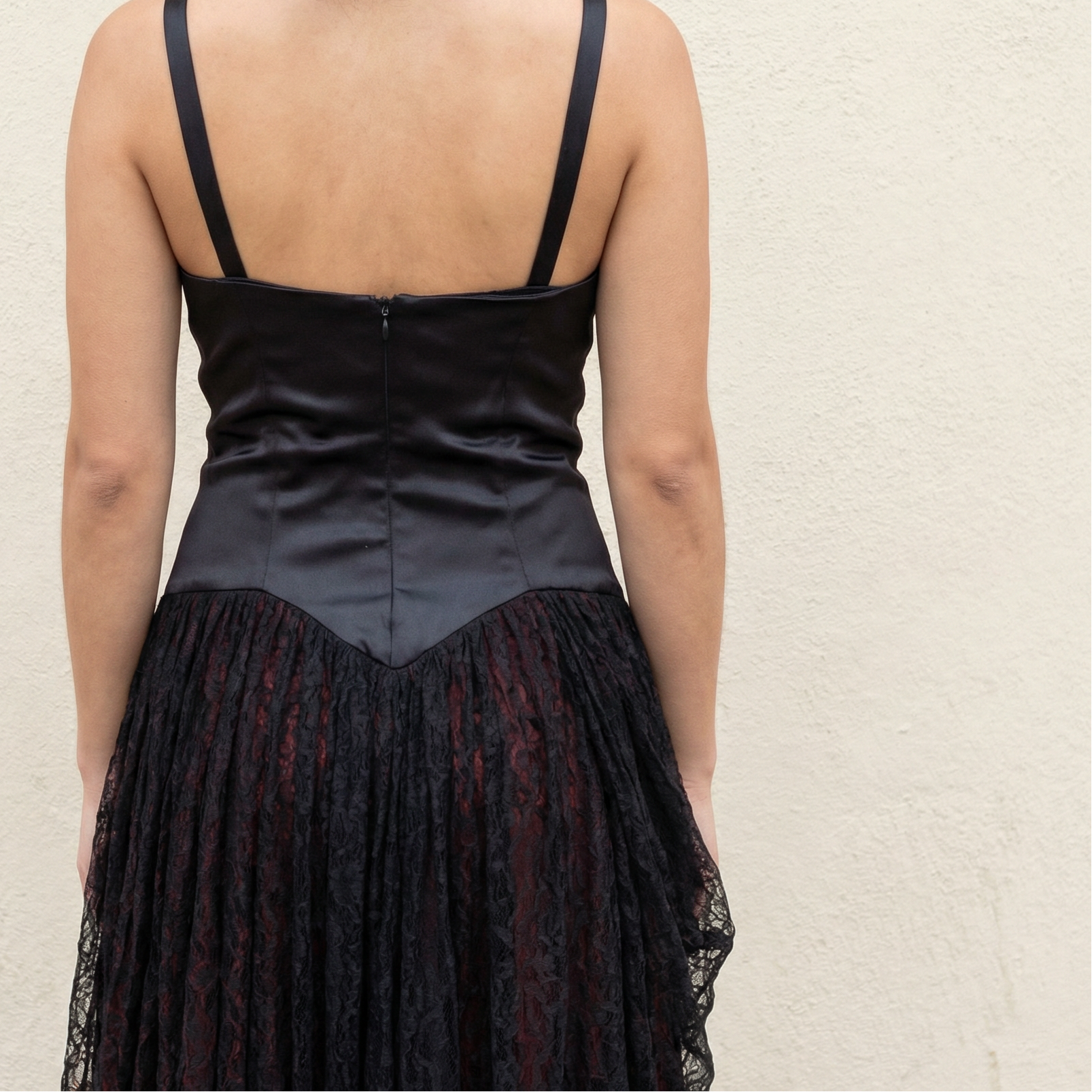 90s norma kamali lace skirt dress