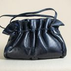 60s ingber ruched leather ribbon-detail purse