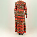 70s keyhole paisely maxi dress
