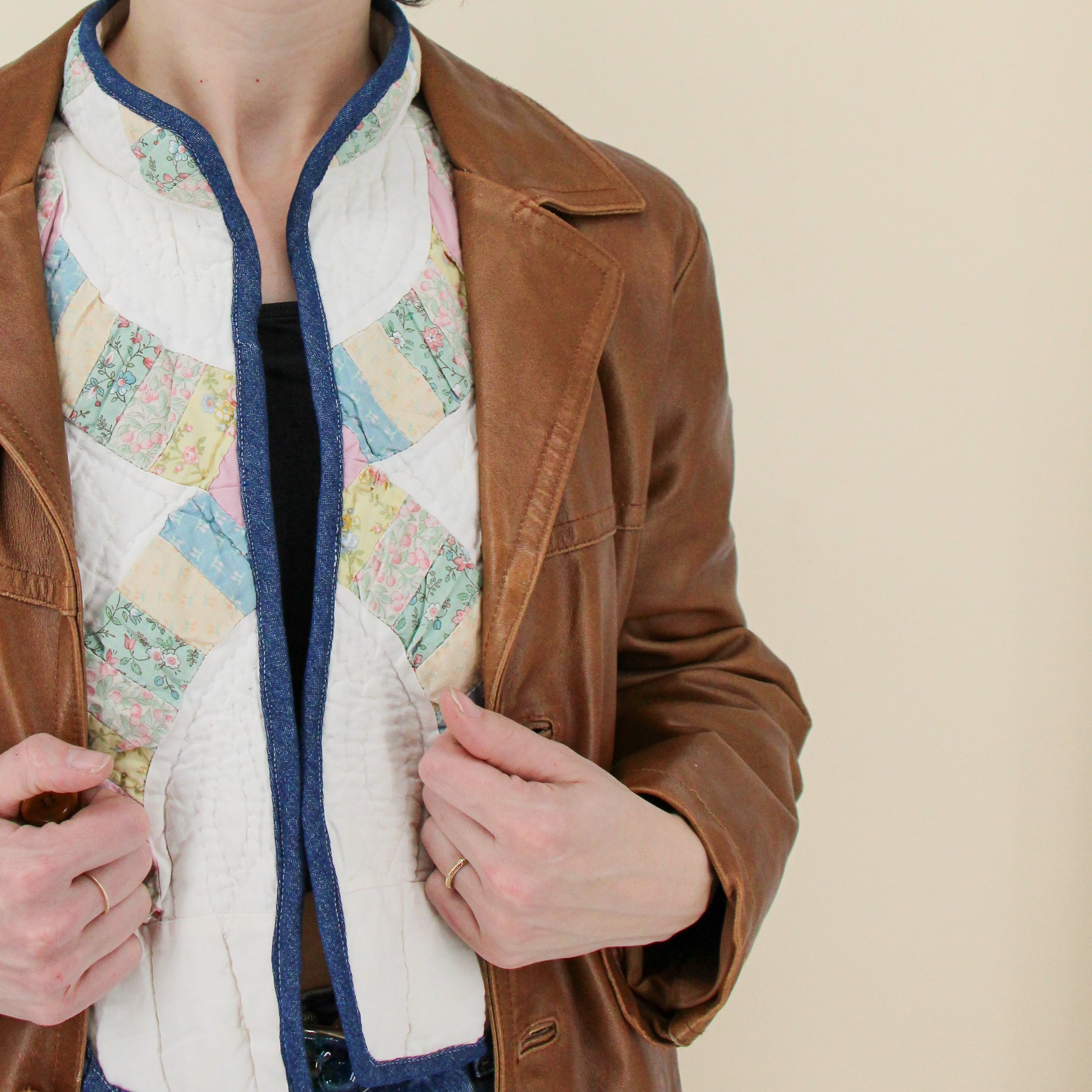 jackie quilt - reclaimed vintage quilt dickey