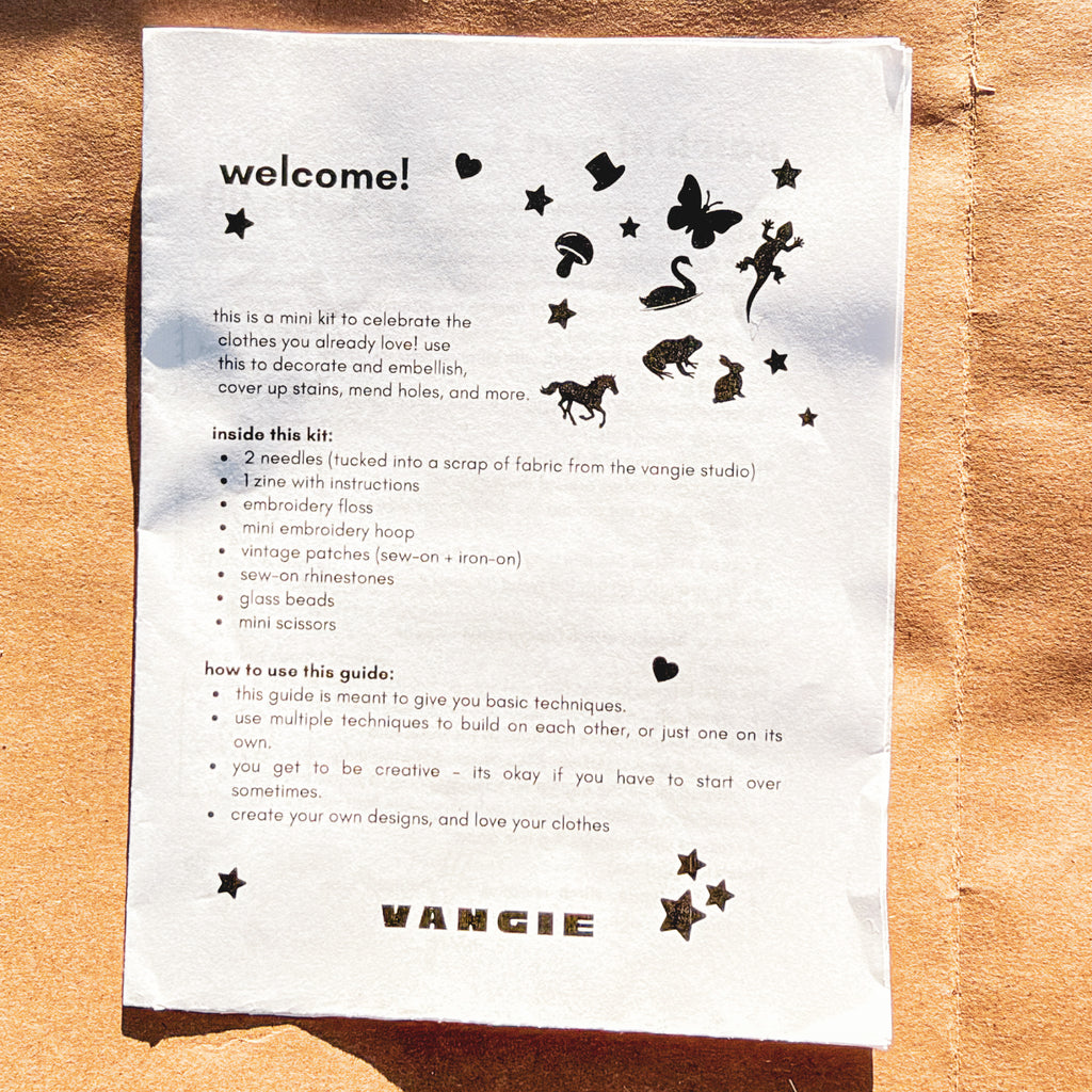 flair + repair kit for visible mending: magic rabbits