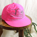 80s made in usa neon pink cycling snapback