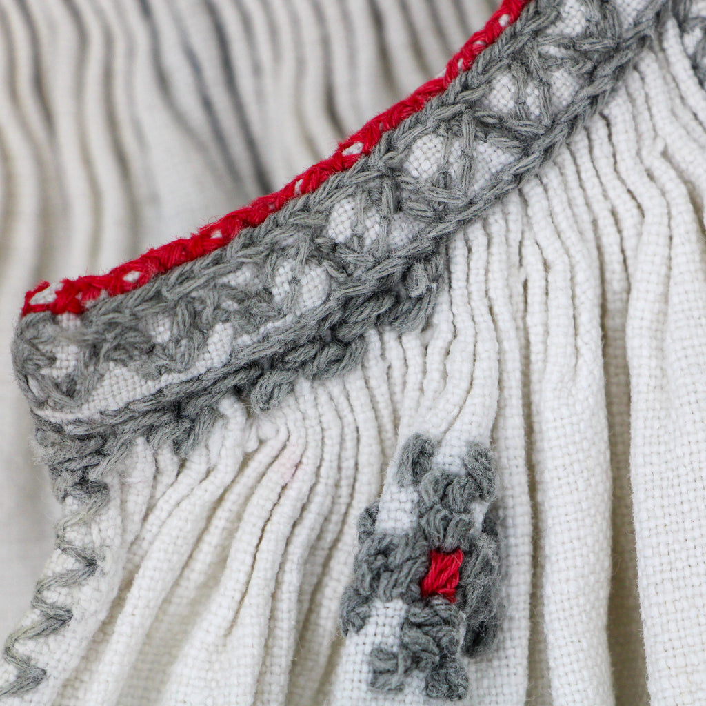 70s eastern european folk embroidered linen blouse