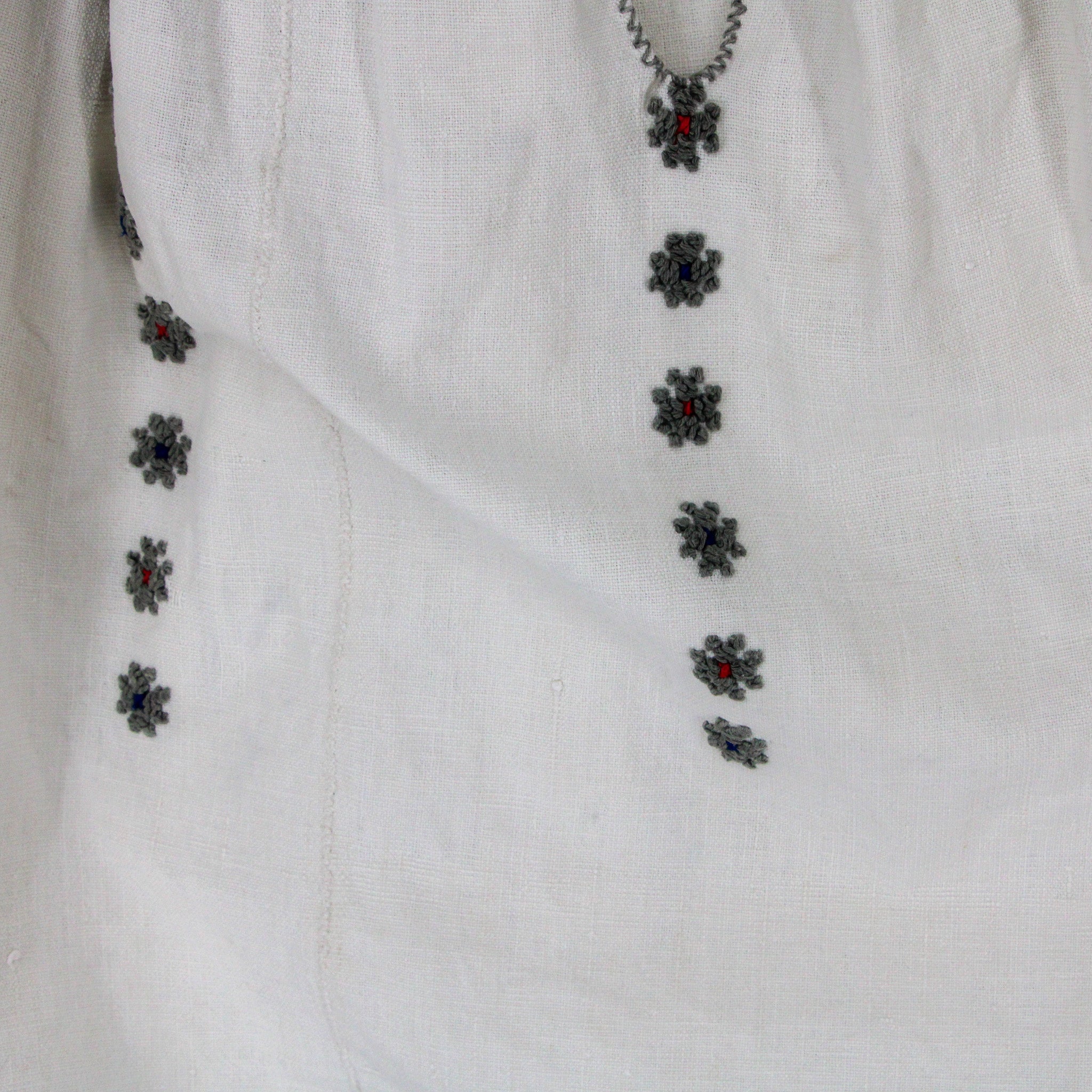 70s eastern european folk embroidered linen blouse