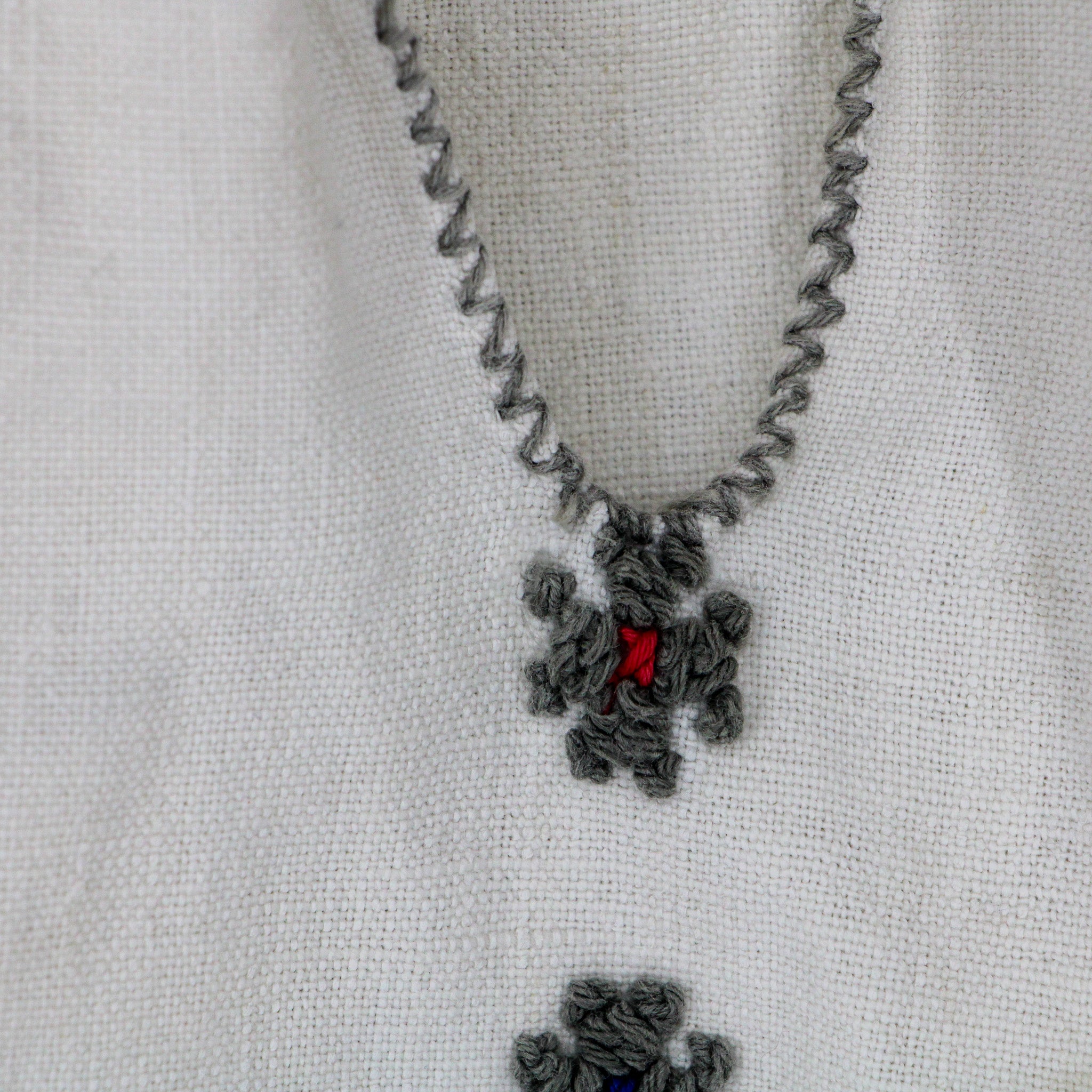 70s eastern european folk embroidered linen blouse