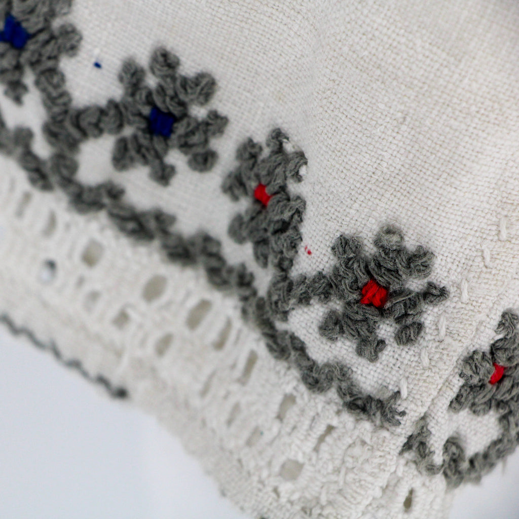 70s eastern european folk embroidered linen blouse