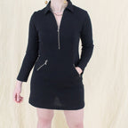90s les copains mod half-zip knit mini dress
