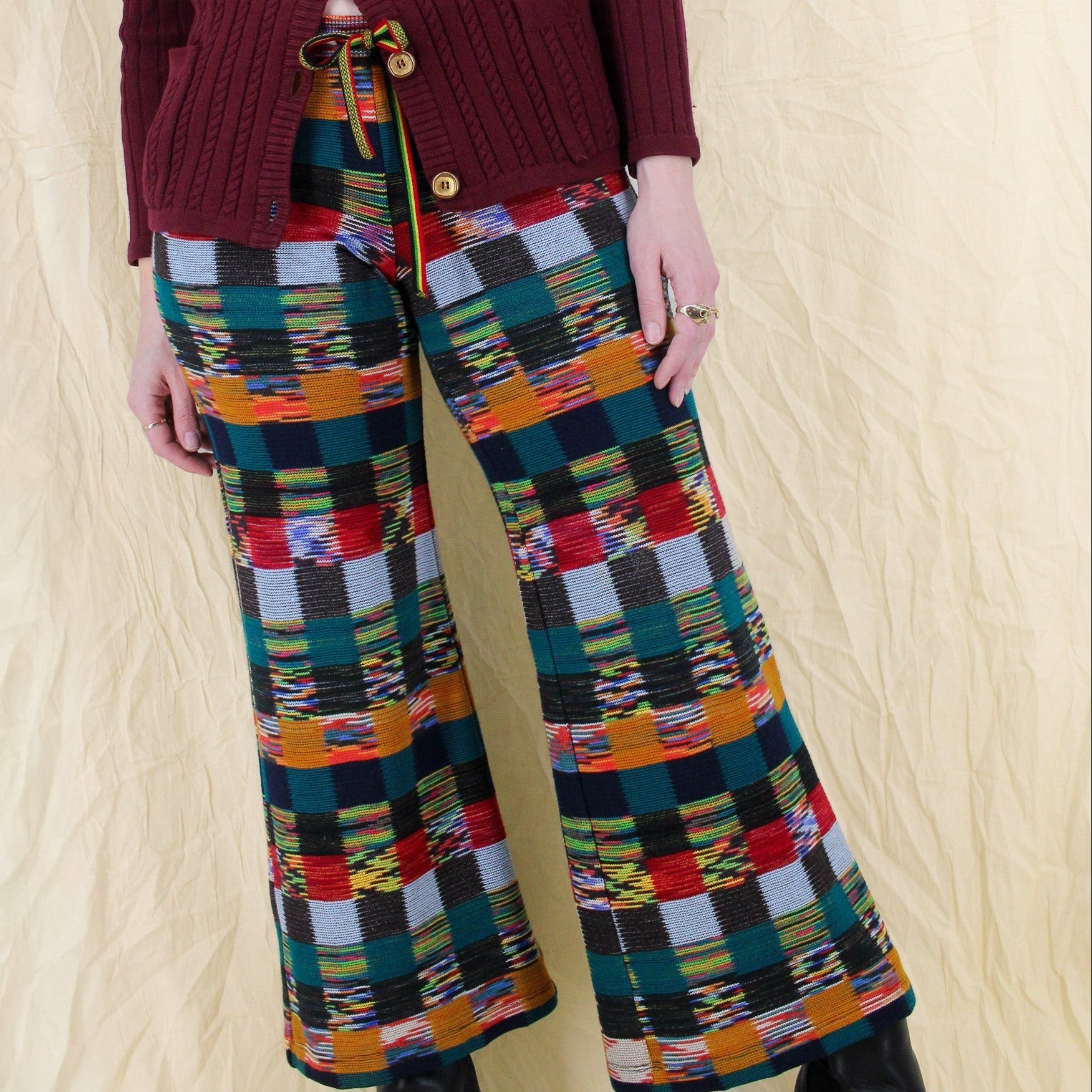 2018 runway missoni 65th anniversary - 70s check knit pants