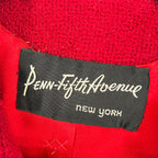 60s penn-fifth avenue red wool jacket with statement collar