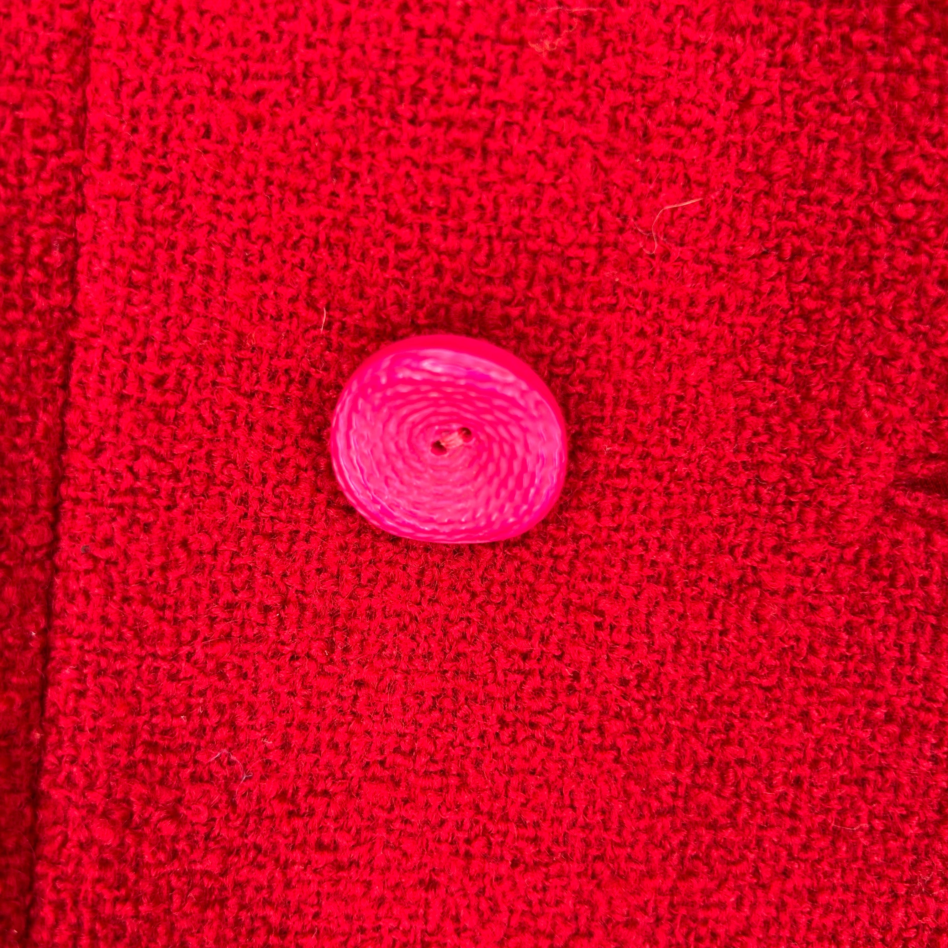 60s penn-fifth avenue red wool jacket with statement collar