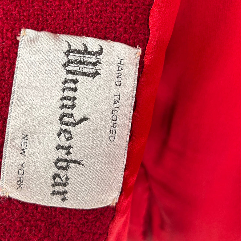 60s penn-fifth avenue red wool jacket with statement collar