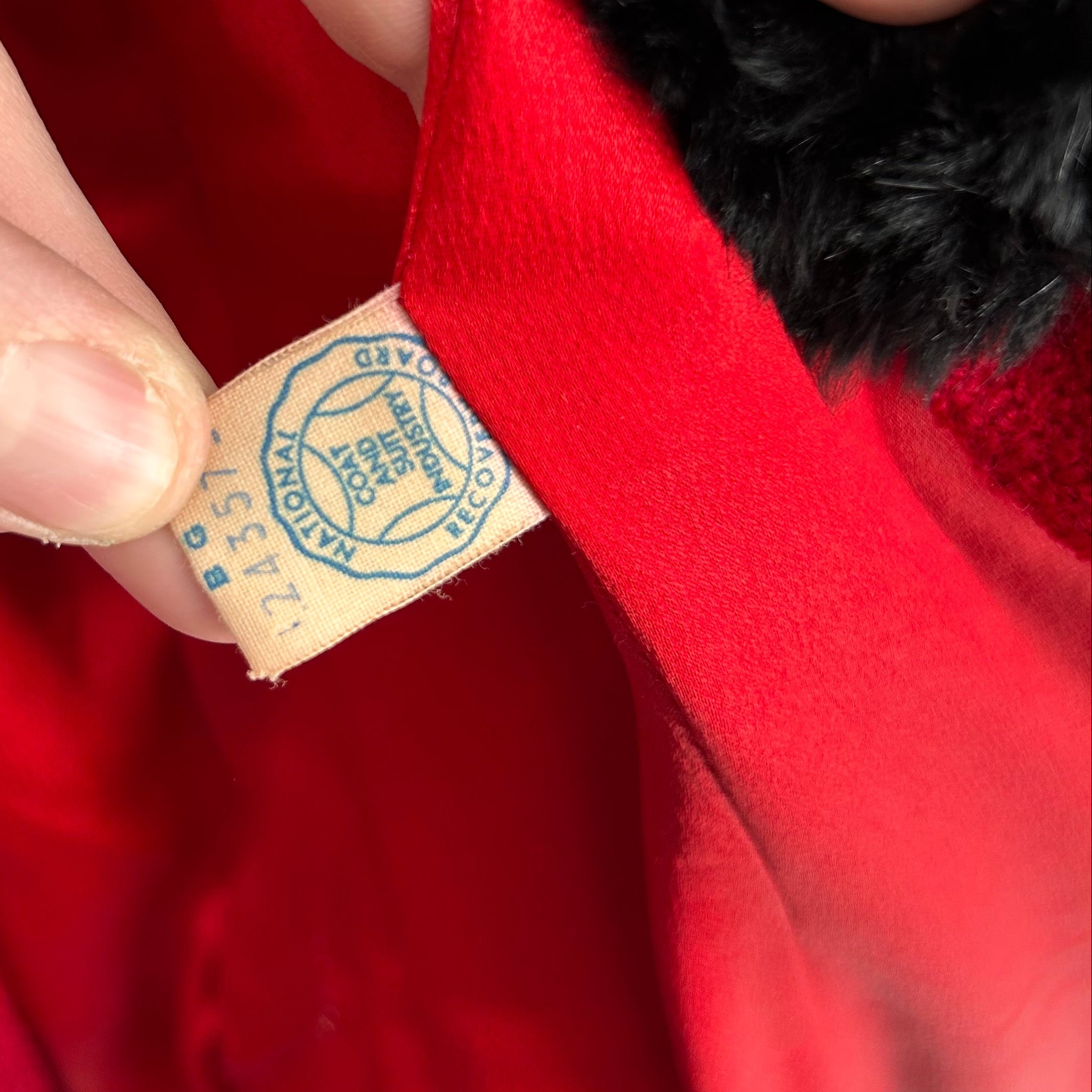 60s penn-fifth avenue red wool jacket with statement collar