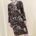 80s missoni intarsia medieval knight and horse knit dress