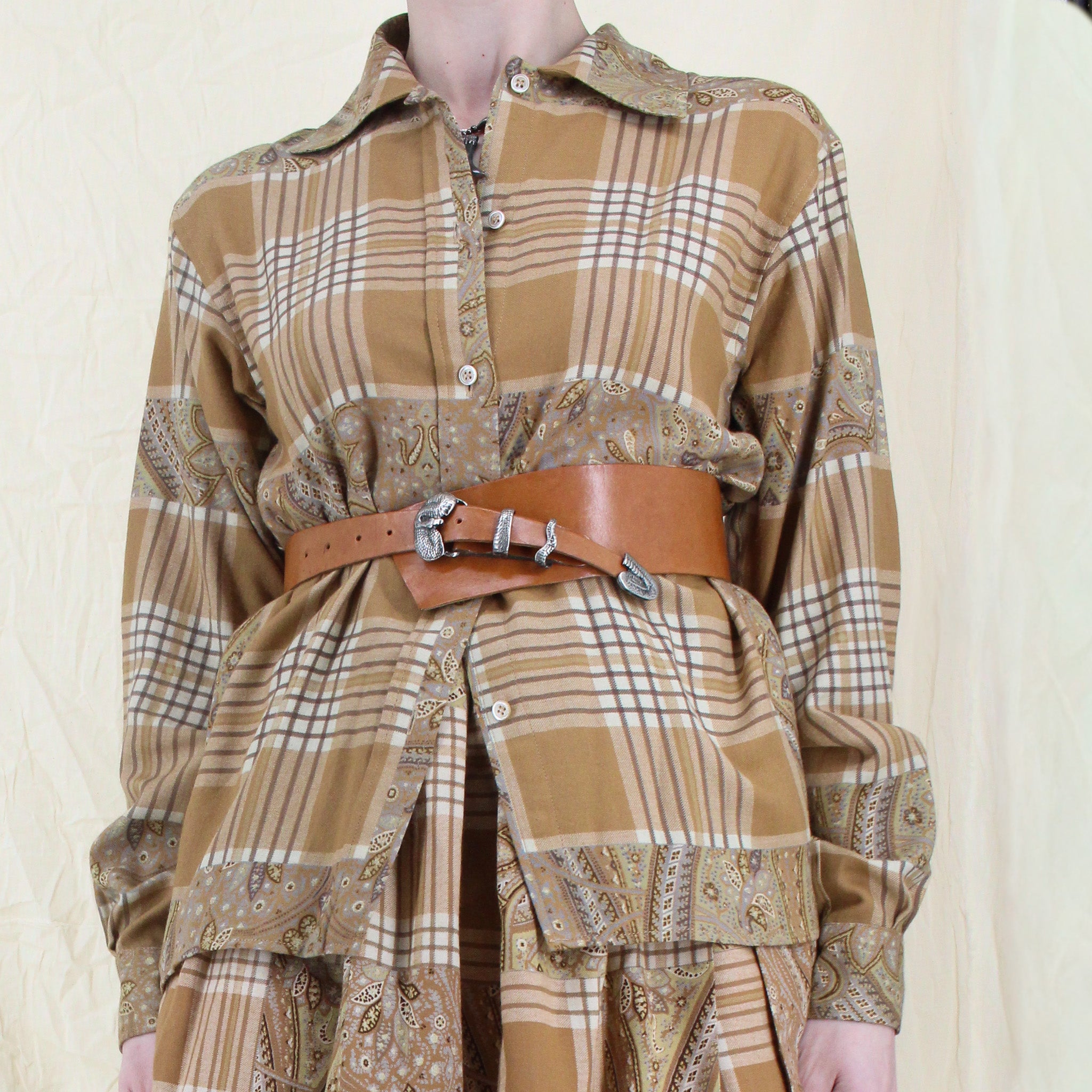 70s snake sterling buckle leather belt