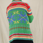 y2k rare roberto cavalli chunky snowflake knit cardigan