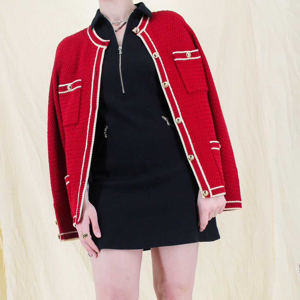 90s mila schön red cardigan jacket