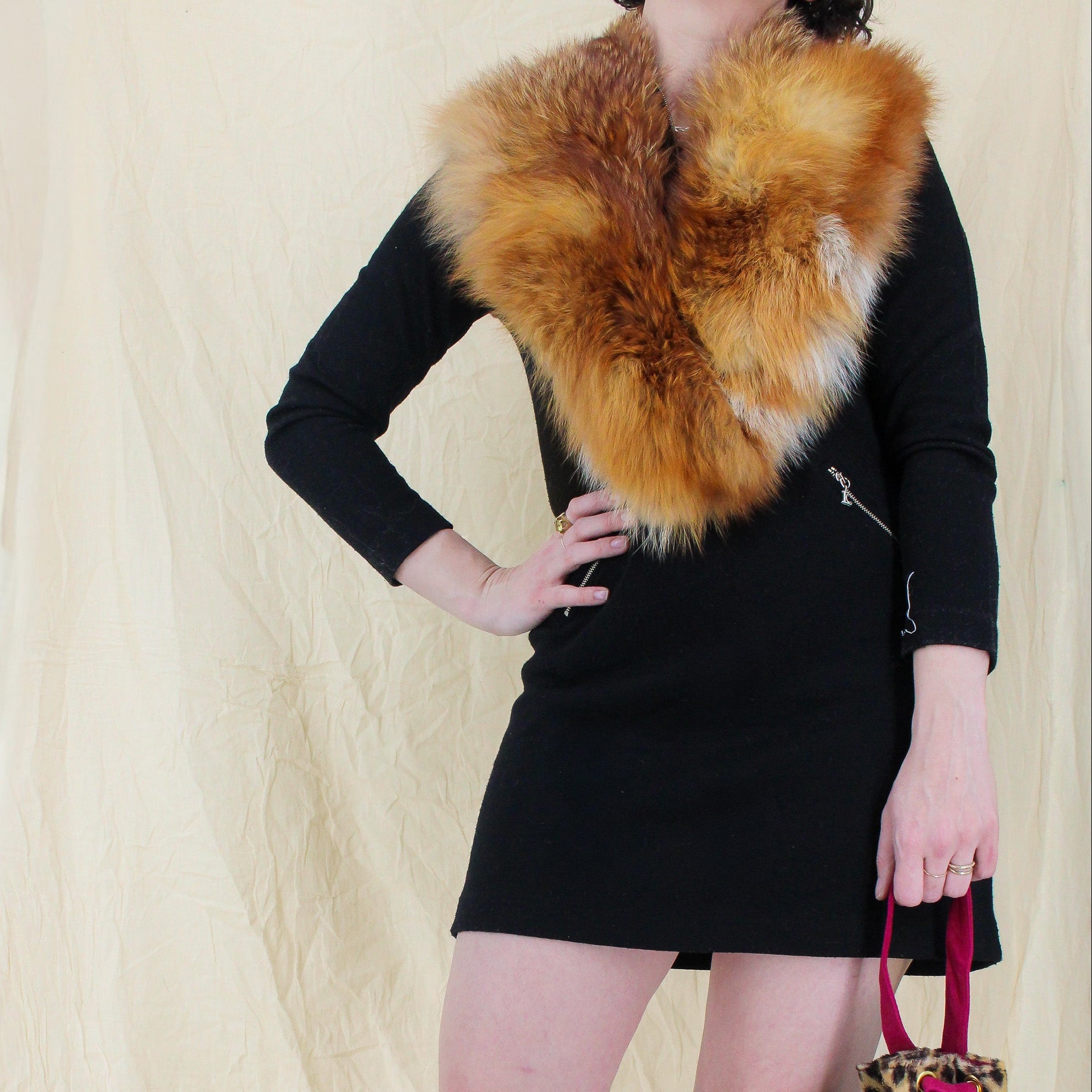 50s silver-tipped red fox fur stole