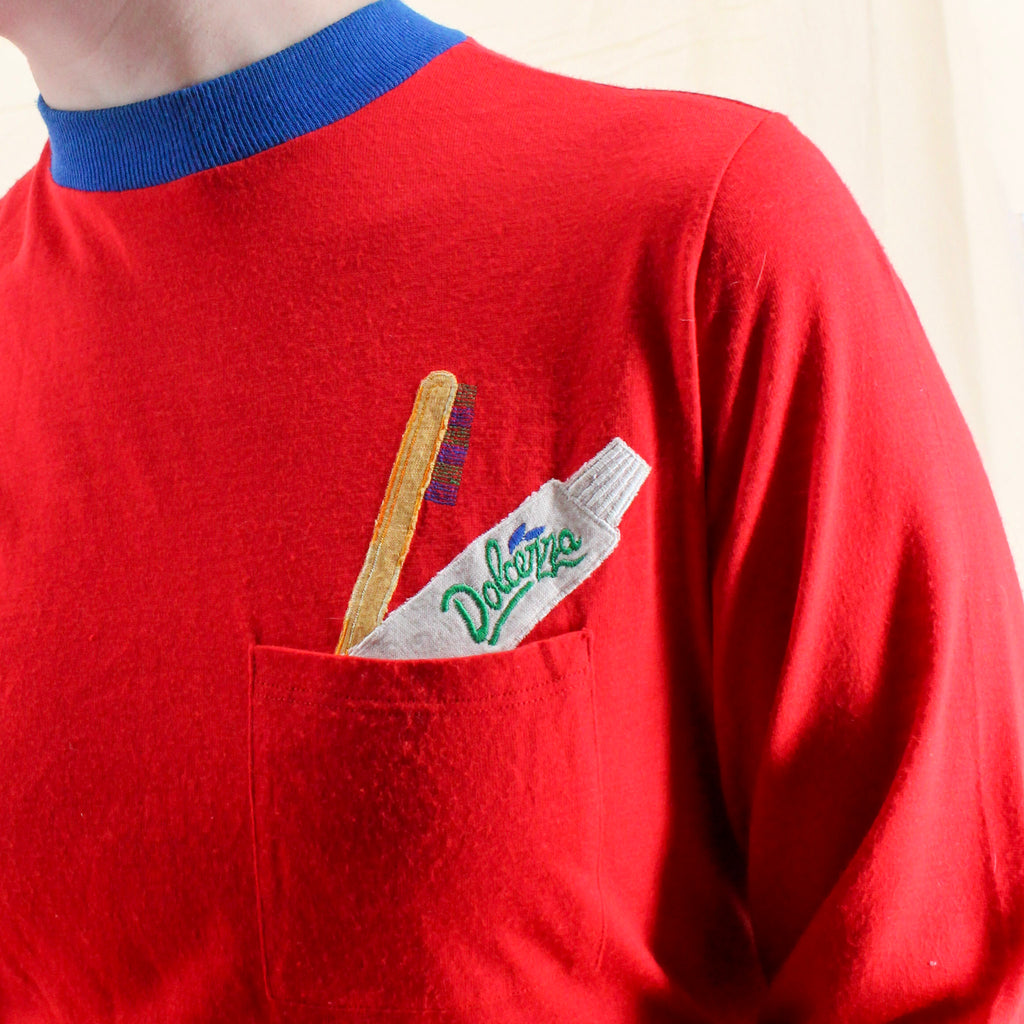 80s toothbrush appliqué maxi dress