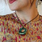 60s lucite bead pendant choker - remade