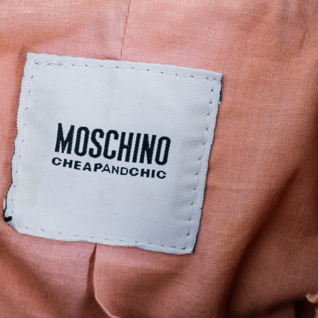 90s moschino cheap and chic blush suede jacket