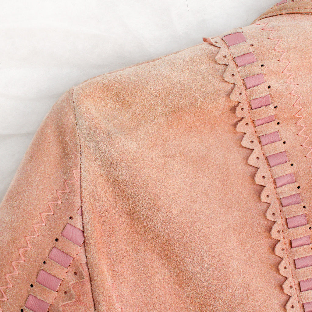 90s moschino cheap and chic blush suede jacket