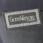 1994 gianni versace couture navy wool pinafore dress