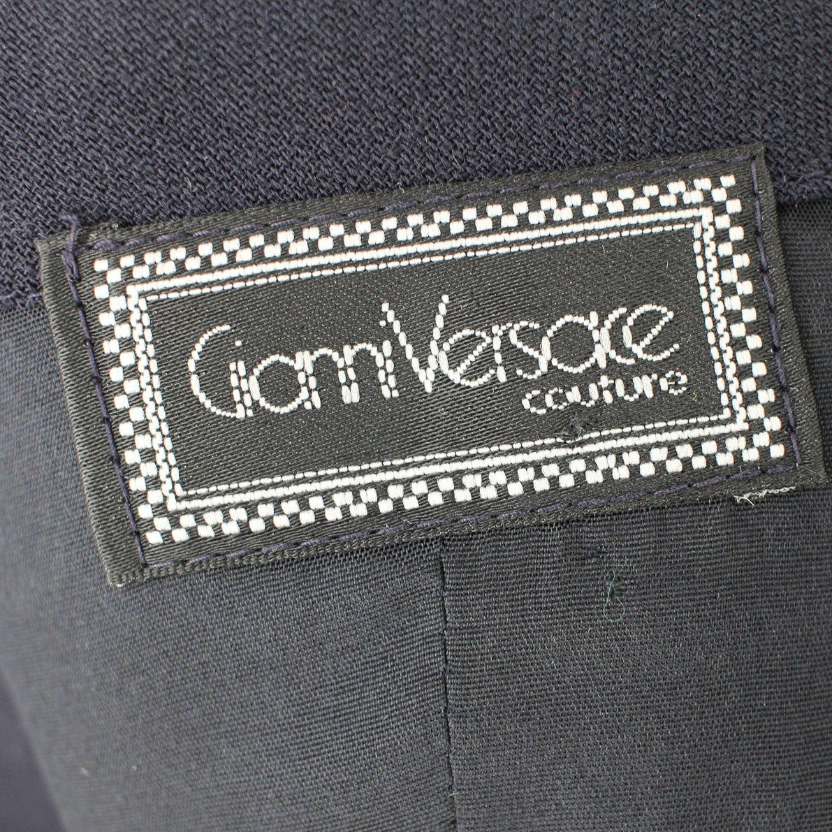 1994 gianni versace couture navy wool pinafore dress