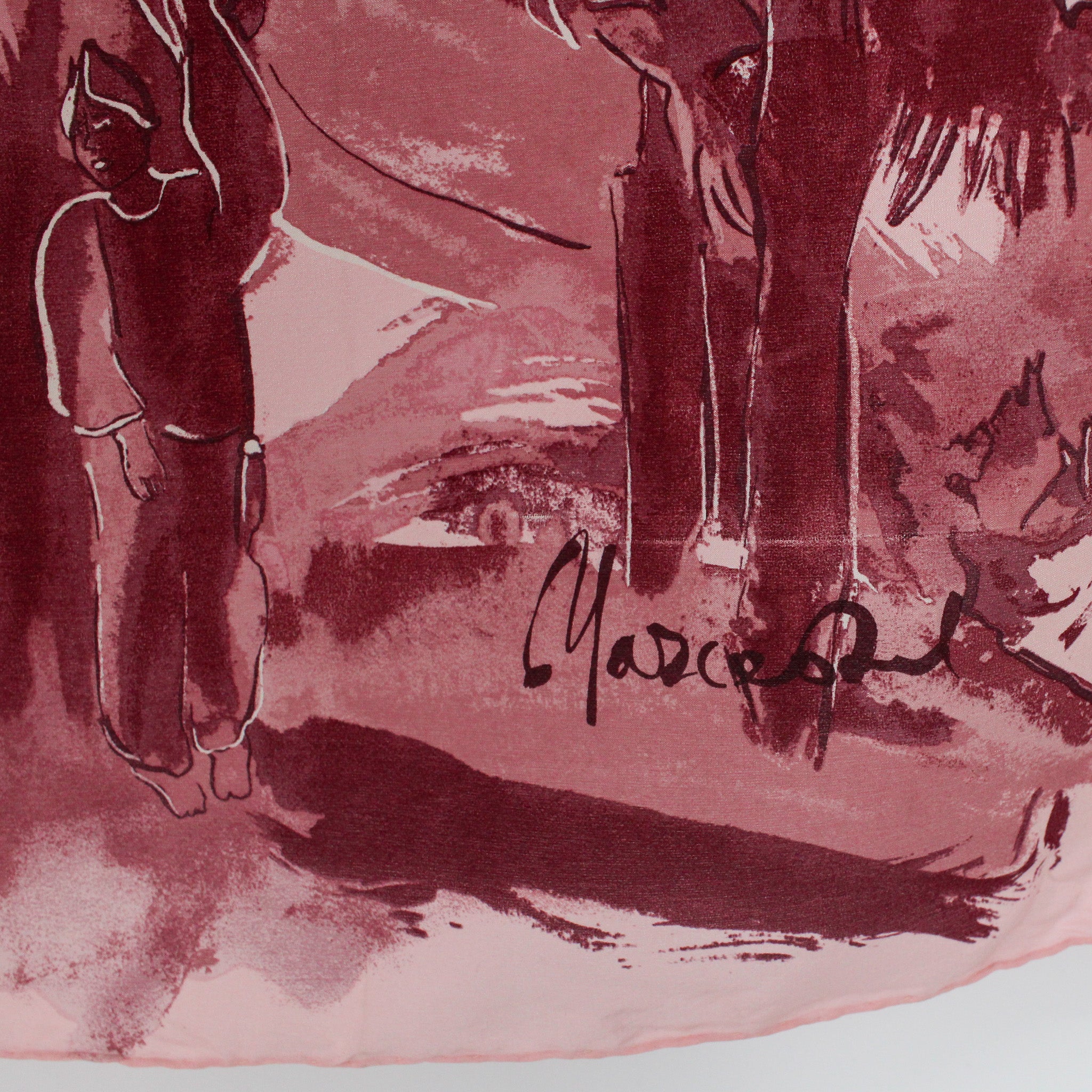 80s marc chagall signed wearable art square scarf