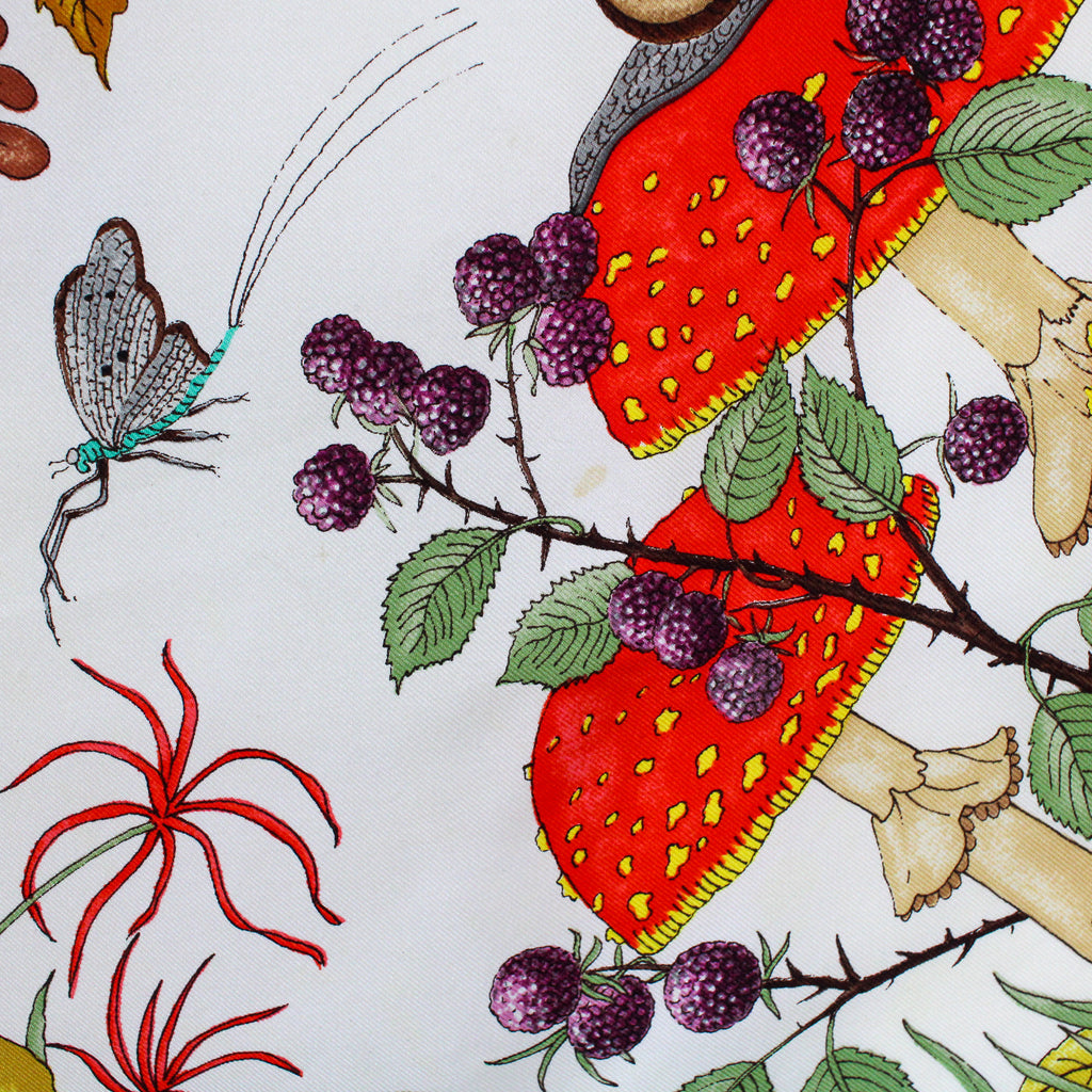 60s gucci funghi botanical silk scarf by vittorio accornero