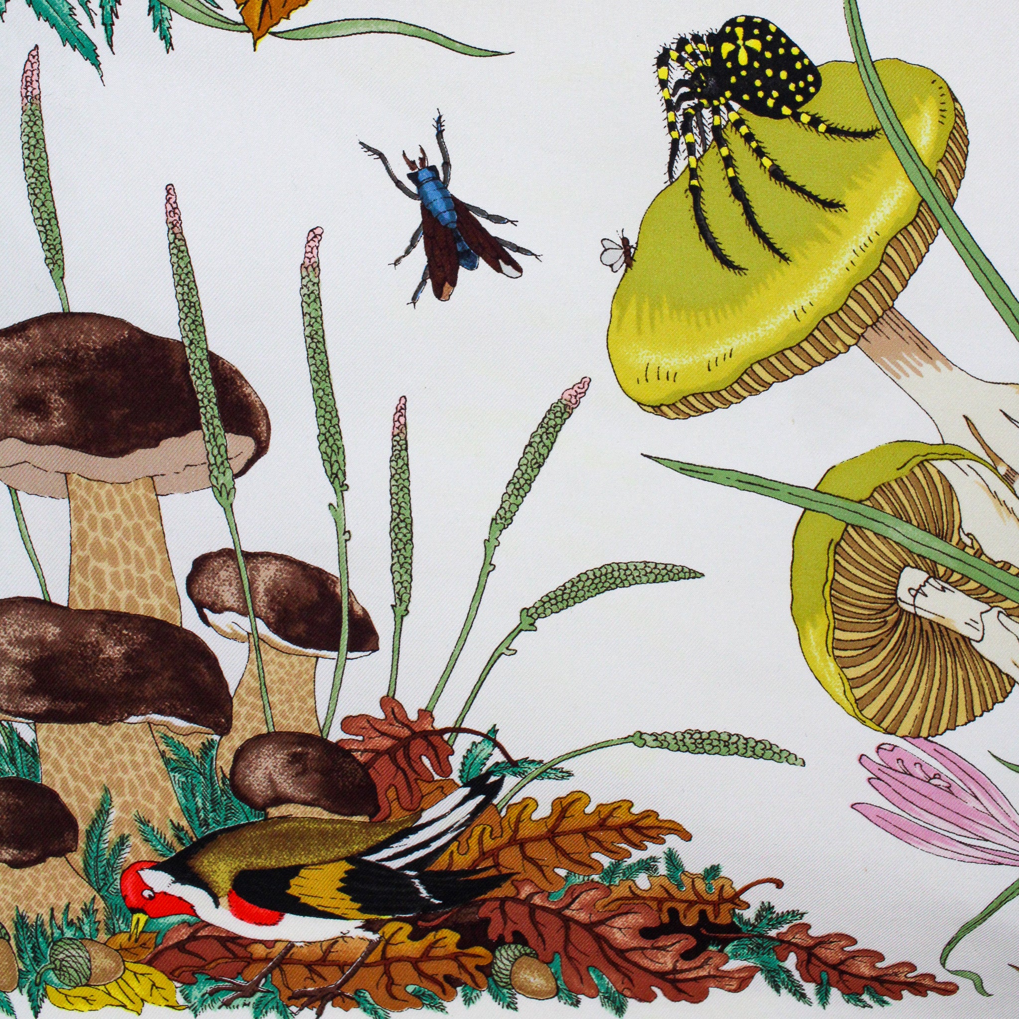 60s gucci funghi botanical silk scarf by vittorio accornero