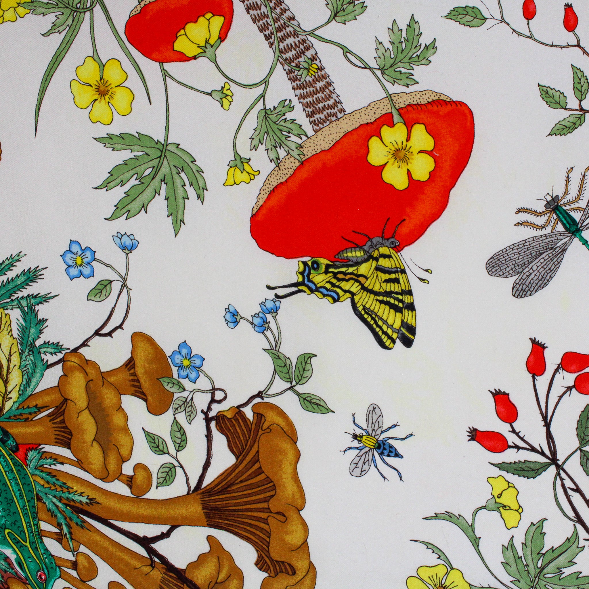 60s gucci funghi botanical silk scarf by vittorio accornero
