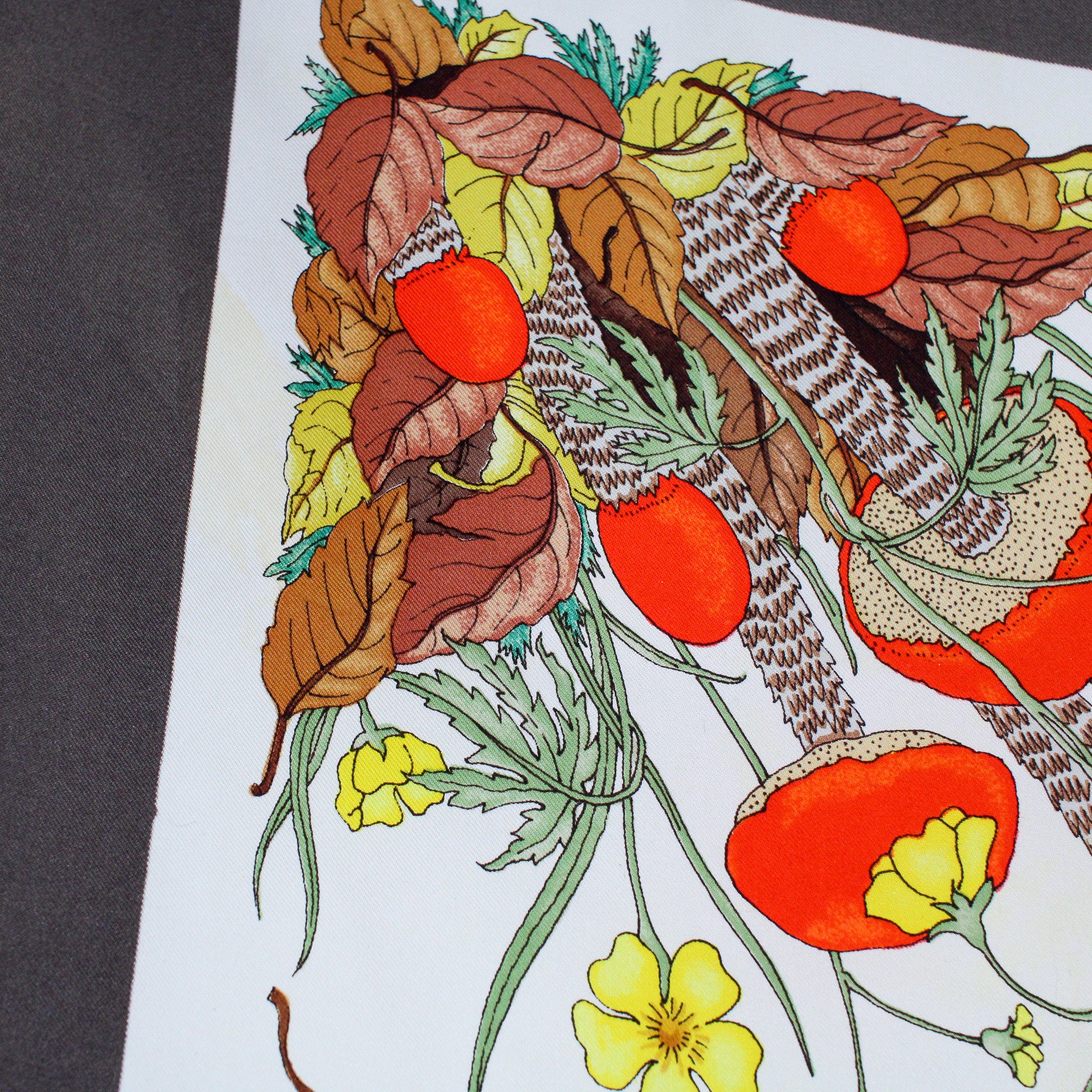 60s gucci funghi botanical silk scarf by vittorio accornero