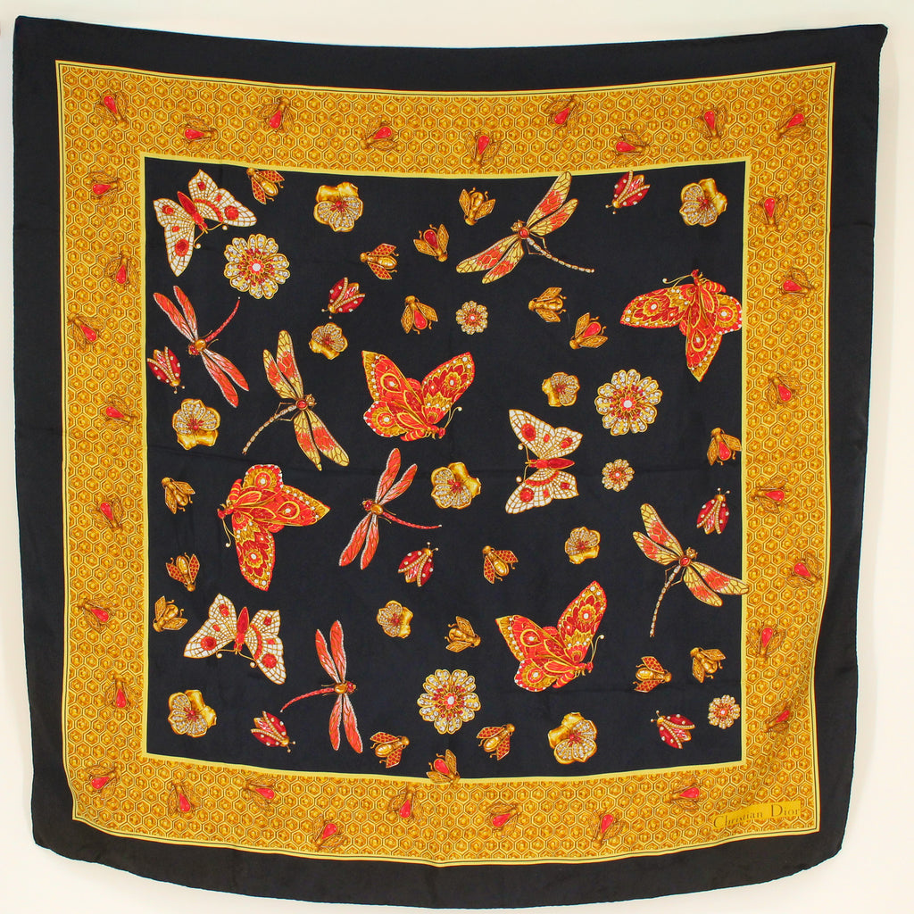 80s christian dior jeweled insect scarf