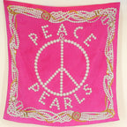 90s moschino “peace & pearls” fuchsia silk scarf