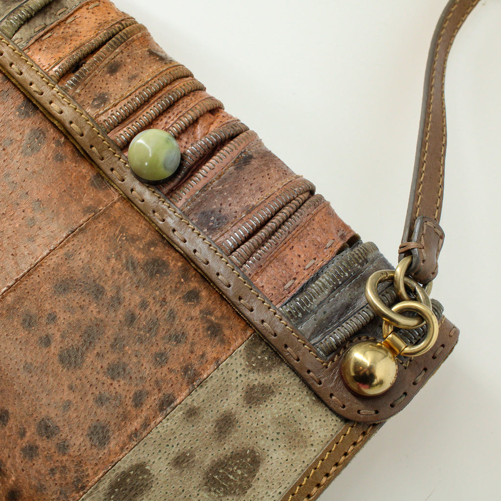 y2k fendi stone patchwork star-cutout crossbody bag or clutch