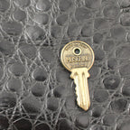 90s moschino croc embossed key crossbody bag with matching wallet