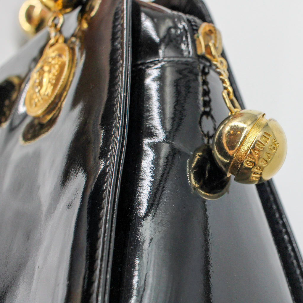 90s gianni versace 1991 medusa coin beaded handle bag