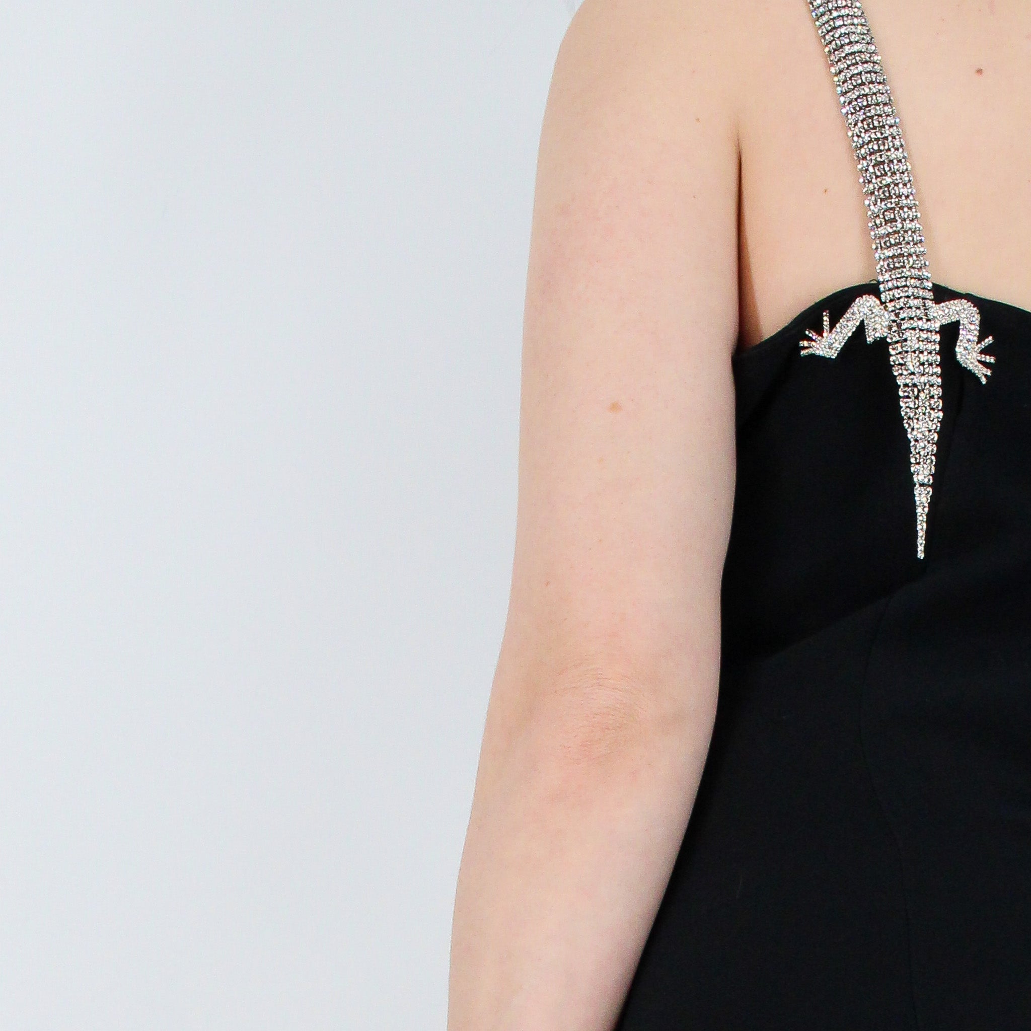 y2k gai mattiolo couture crystal lizard mini dress