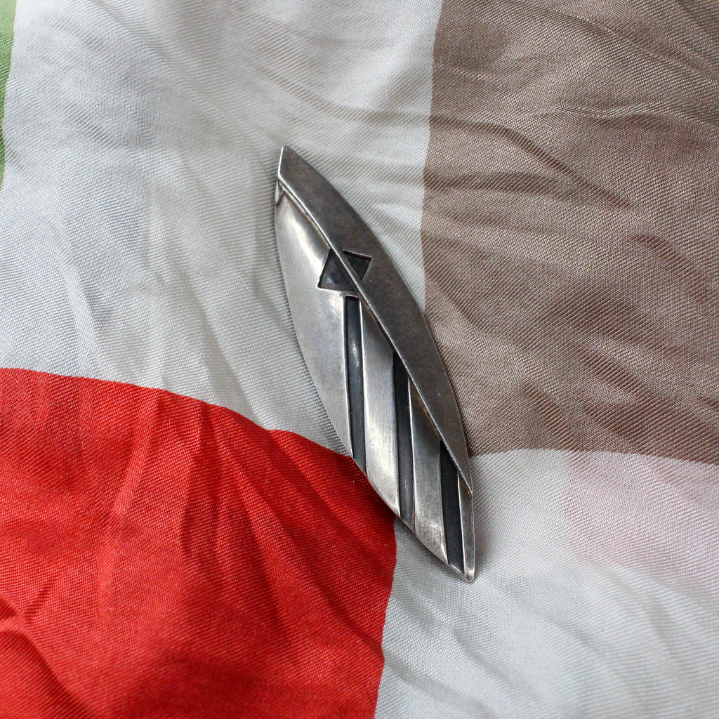 90s sterling silver modernist brooch -  embla 925a