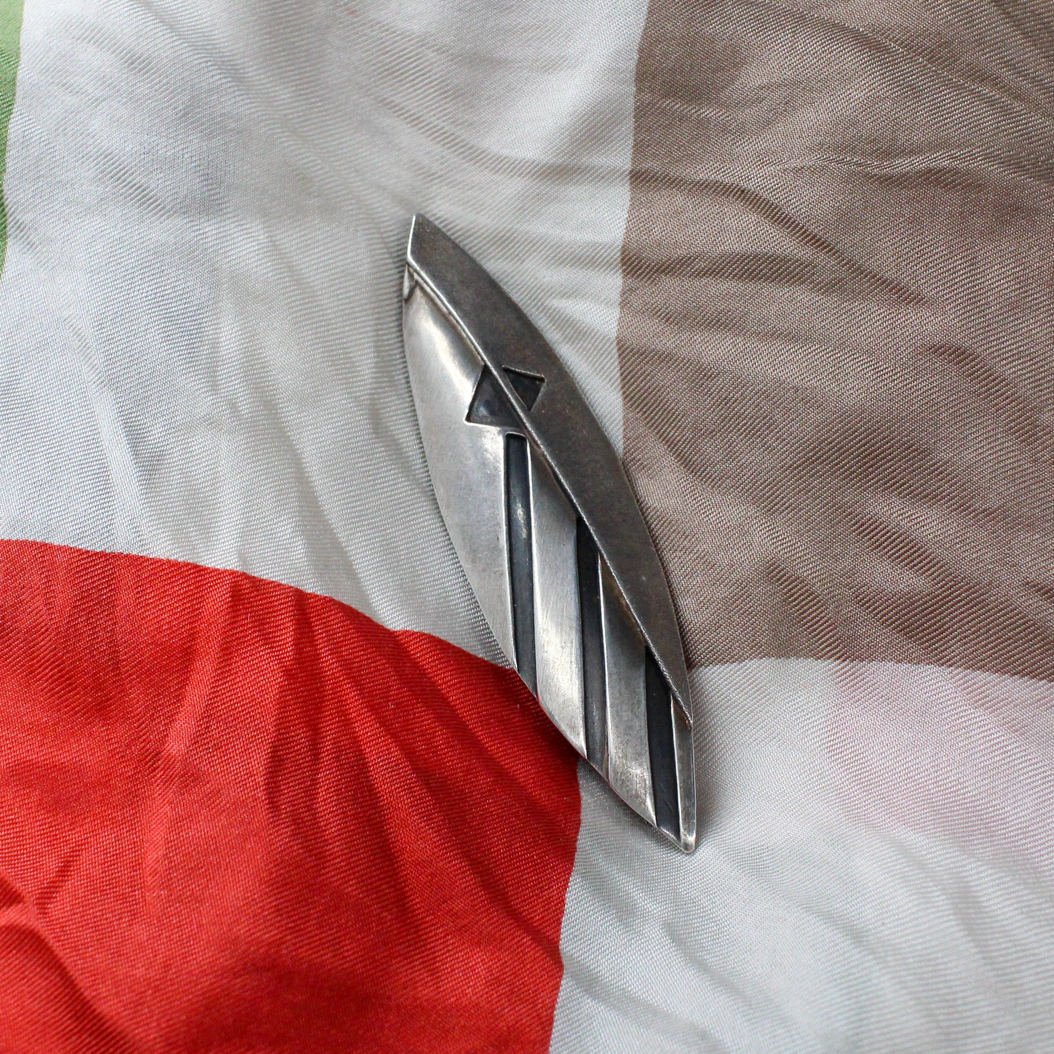 90s sterling silver modernist brooch -  embla 925a