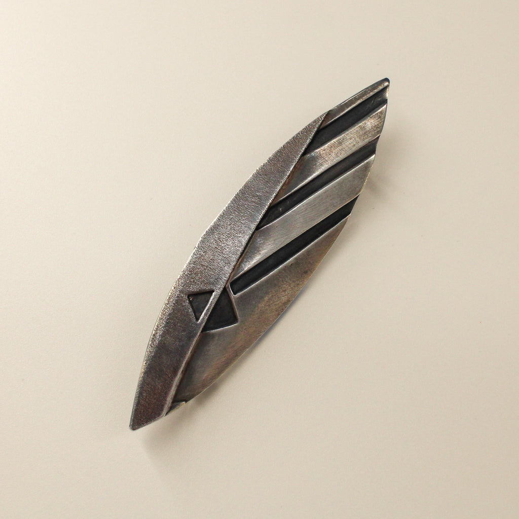 90s sterling silver modernist brooch -  embla 925a