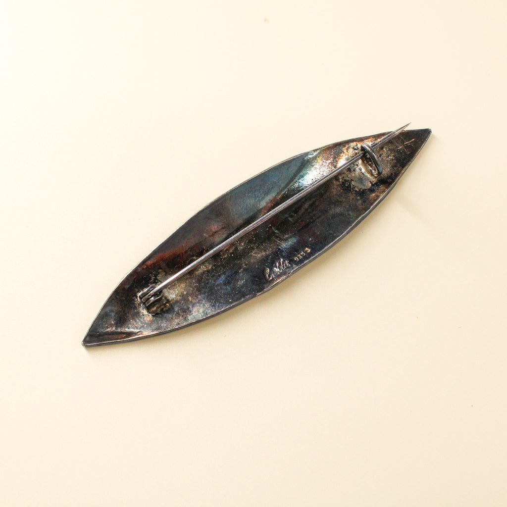 90s sterling silver modernist brooch -  embla 925a