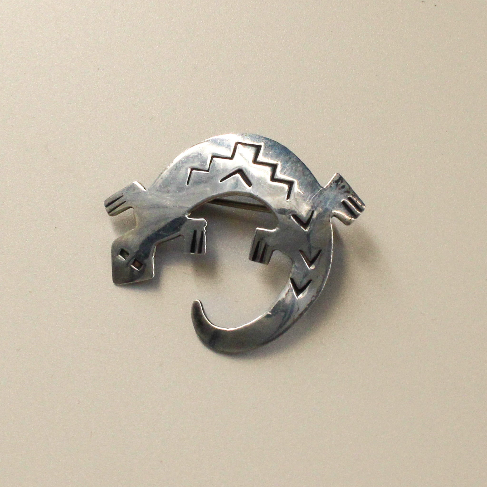 80s sterling silver joe delgarito gecko brooch