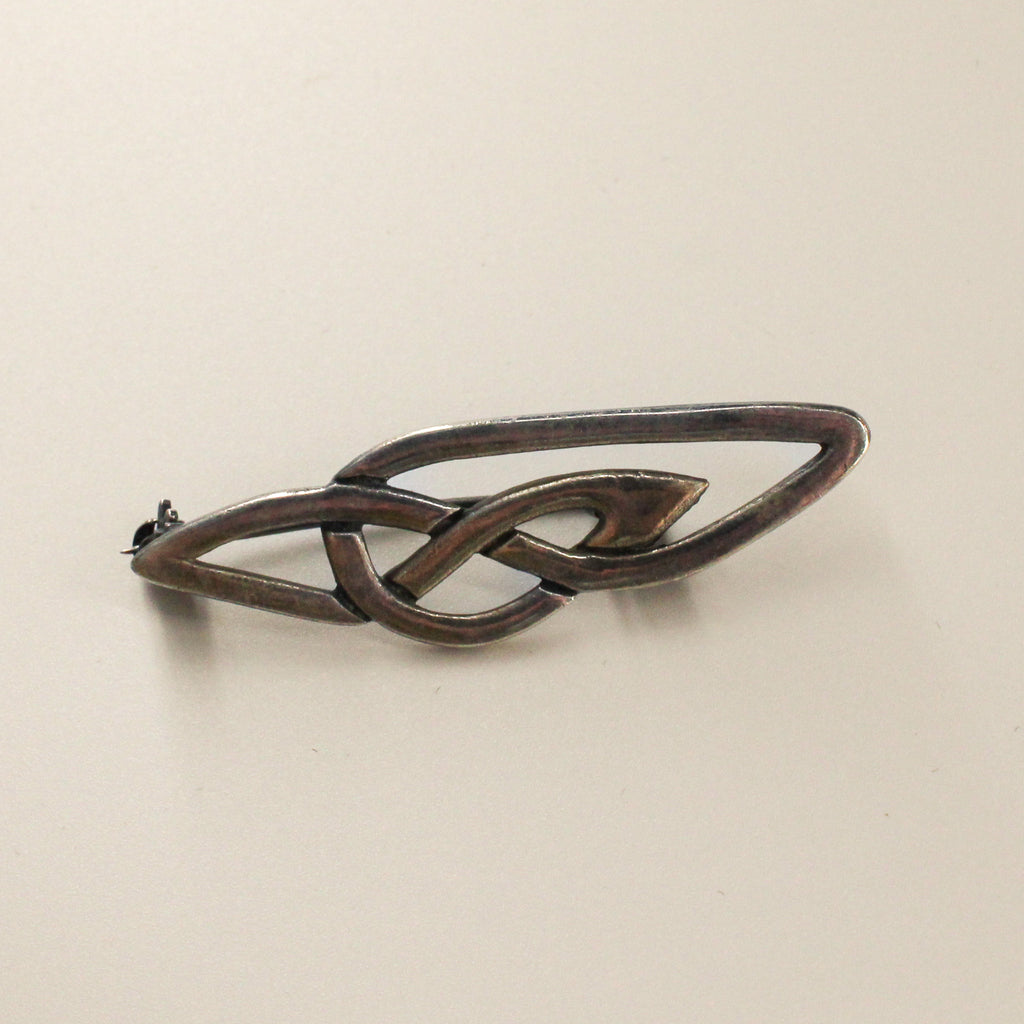 80s sterling silver celtic knot bar brooch