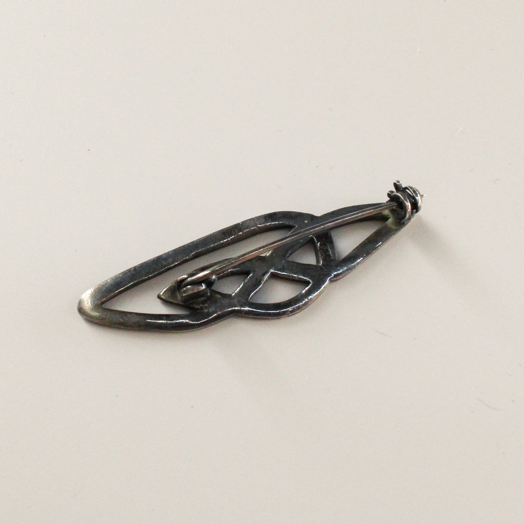 80s sterling silver celtic knot bar brooch